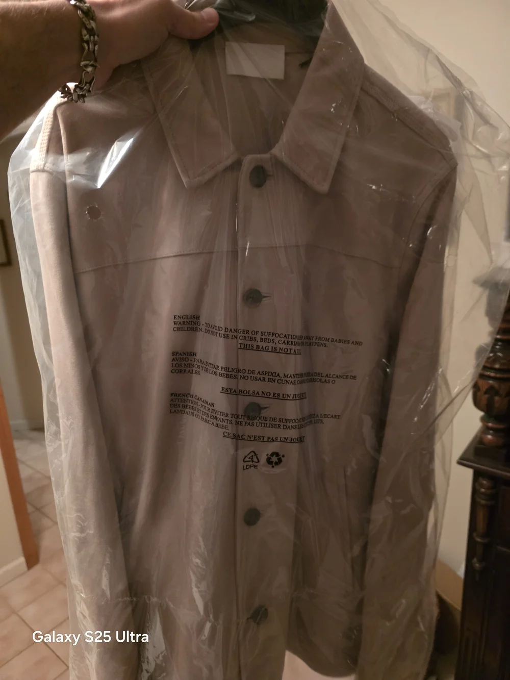 NWT 7 For All Mankind Men’s Suede Trucker Jacket Beige L